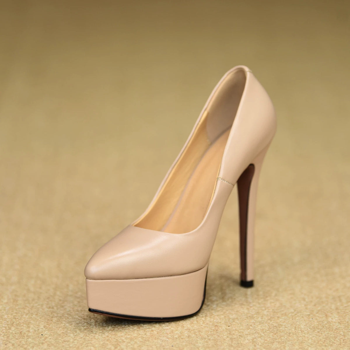 Women's Chunky Sole Pointed Toe Stiletto High Heel Slip-On Pumps Closed-Toe Dress Heels Wedding Guest Cocktail Party