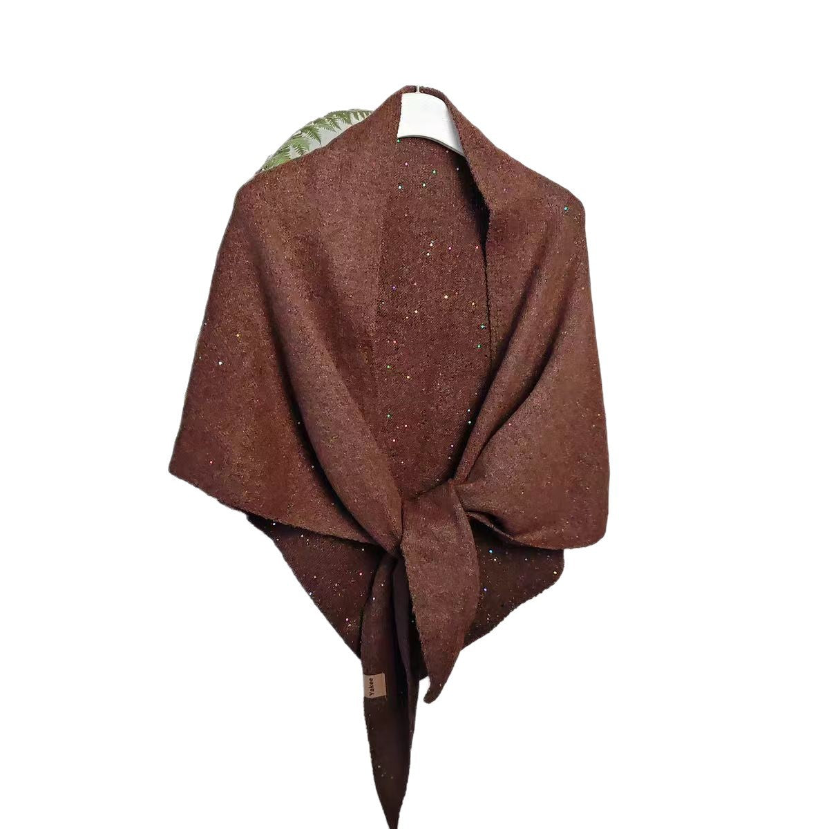 Women's Wool Glitter Fall Winter Knit Fleece-lined Korean-style Shawls Scarves Scarf