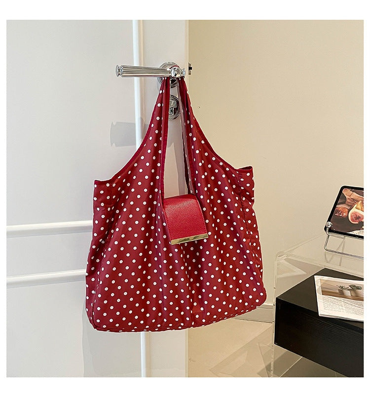 Burgundy polka-dot