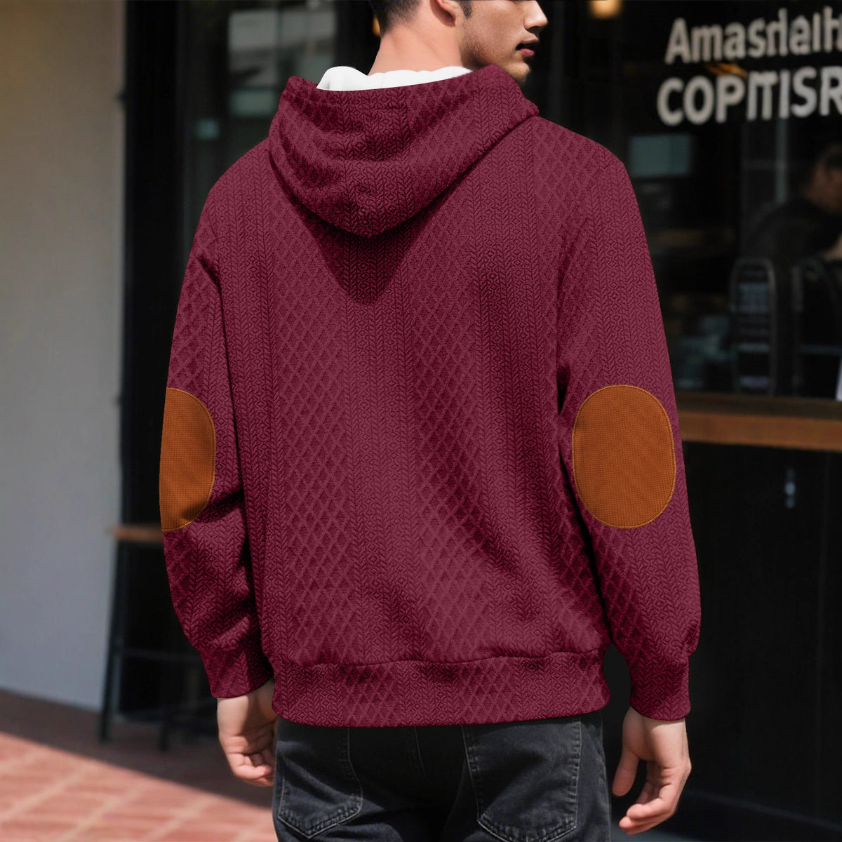 Men's Fall Winter Office Oversized Workwear Retro Casual Hoodie Sweatshirt Pullover