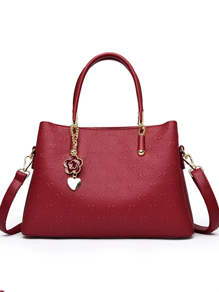 Women's Large-capacity Leather Bridal Handbag Shoulder Crossbody Purse Work Travel Everyday Purse