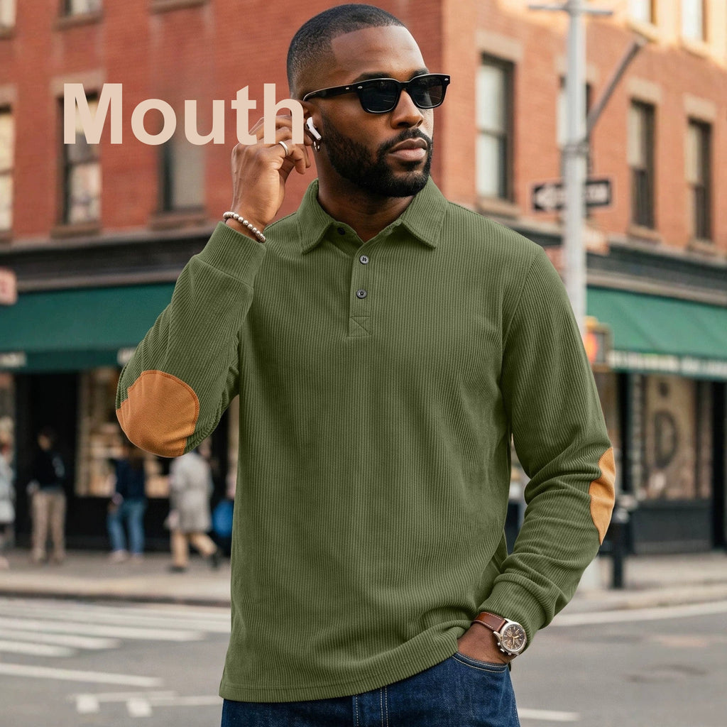 Men's Lapel Polo Plus Size Long Sleeve Casual Hoodie Sweatshirt Pullover Travel Weekend