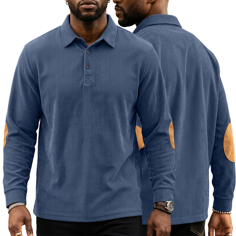 Men's Lapel Polo Plus Size Long Sleeve Casual Hoodie Sweatshirt Pullover Travel Weekend