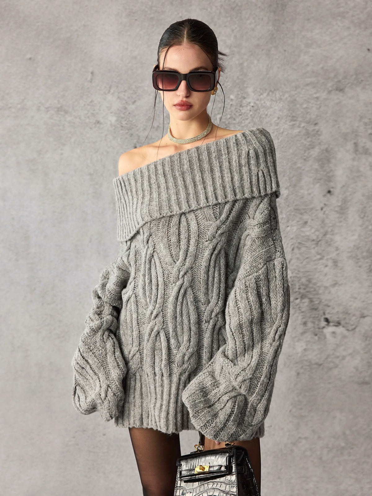 Women's Wool-Blend Lantern Sleeve Sweater Knit Pullover Top for Fall Winter Spring Travel Office Everyday Date Night