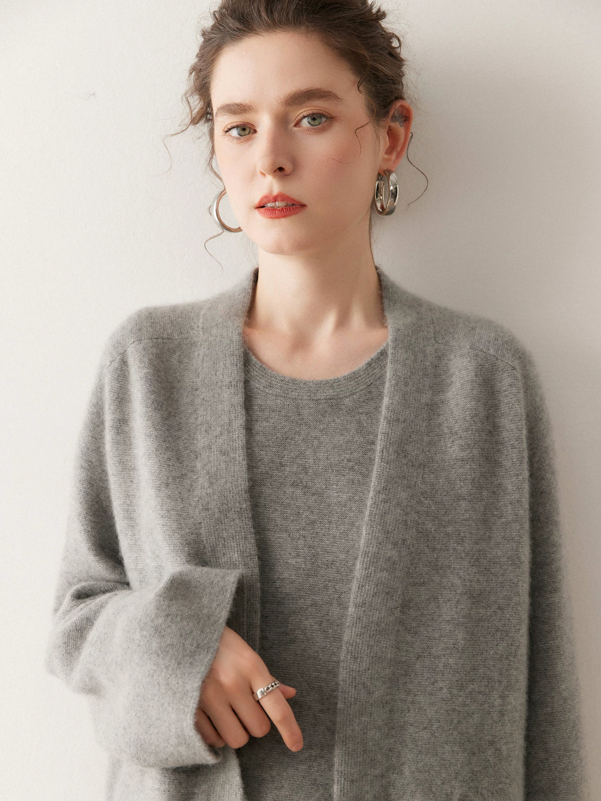 Women's Fall Winter Longline Oversized Midi Quiet-Luxury Cardigan Relaxed Fit Knit Outerwear for Office Outfits Everyday Work Date Night Holiday Party