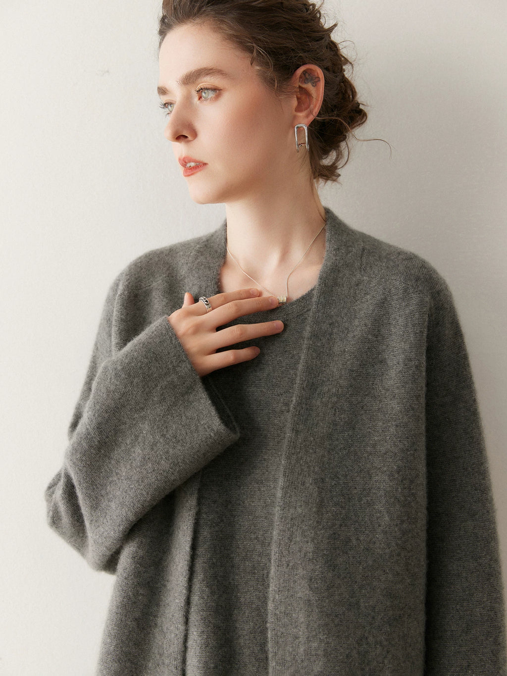 Women's Fall Winter Longline Oversized Midi Quiet-Luxury Cardigan Relaxed Fit Knit Outerwear for Office Outfits Everyday Work Date Night Holiday Party