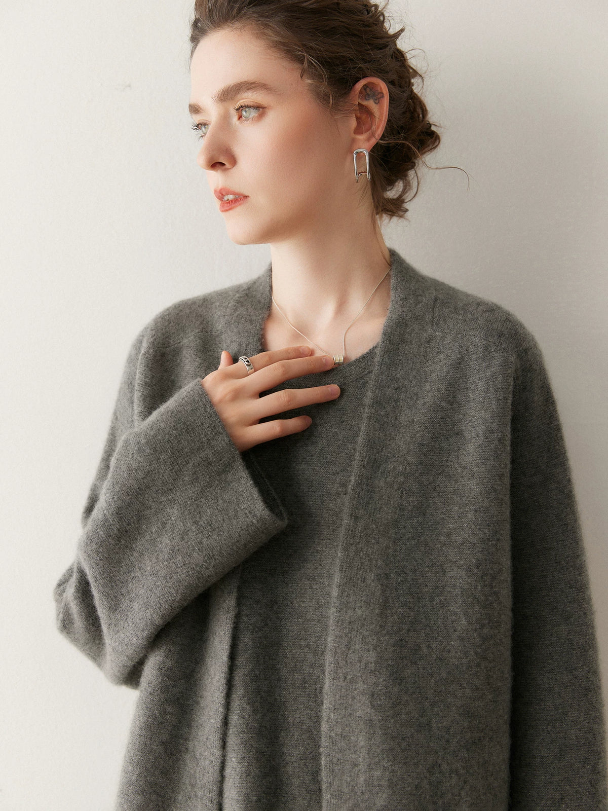 Women's Fall Winter Longline Oversized Midi Quiet-Luxury Cardigan Relaxed Fit Knit Outerwear for Office Outfits Everyday Work Date Night Holiday Party
