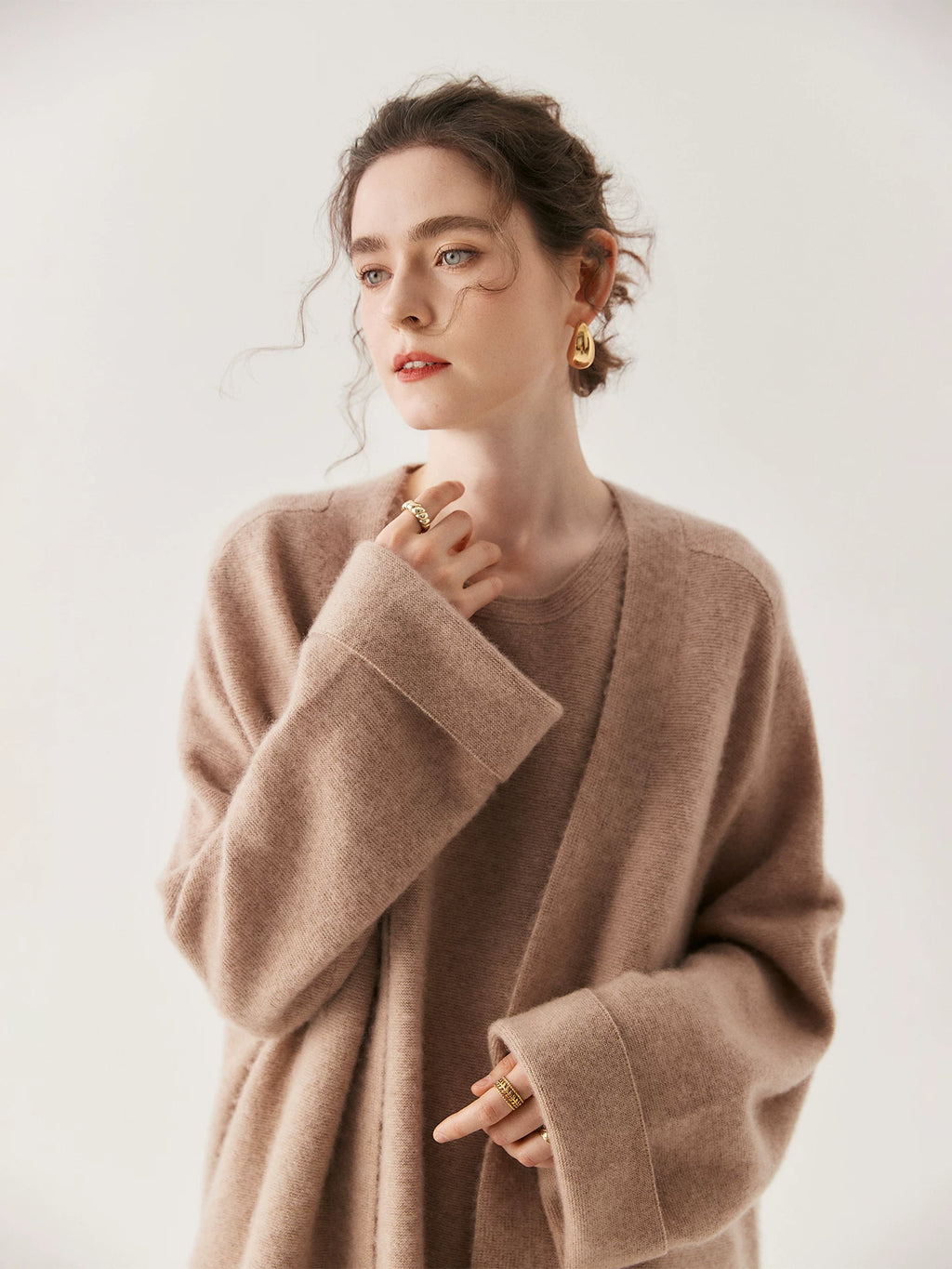 Women's Fall Winter Longline Oversized Midi Quiet-Luxury Cardigan Relaxed Fit Knit Outerwear for Office Outfits Everyday Work Date Night Holiday Party