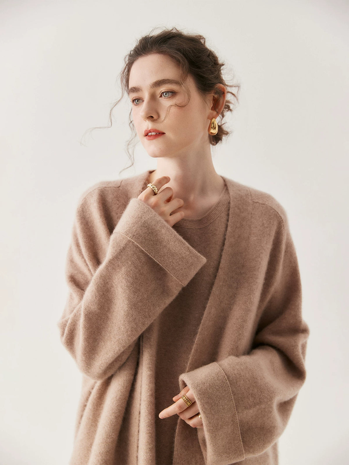 Women's Fall Winter Longline Oversized Midi Quiet-Luxury Cardigan Relaxed Fit Knit Outerwear for Office Outfits Everyday Work Date Night Holiday Party