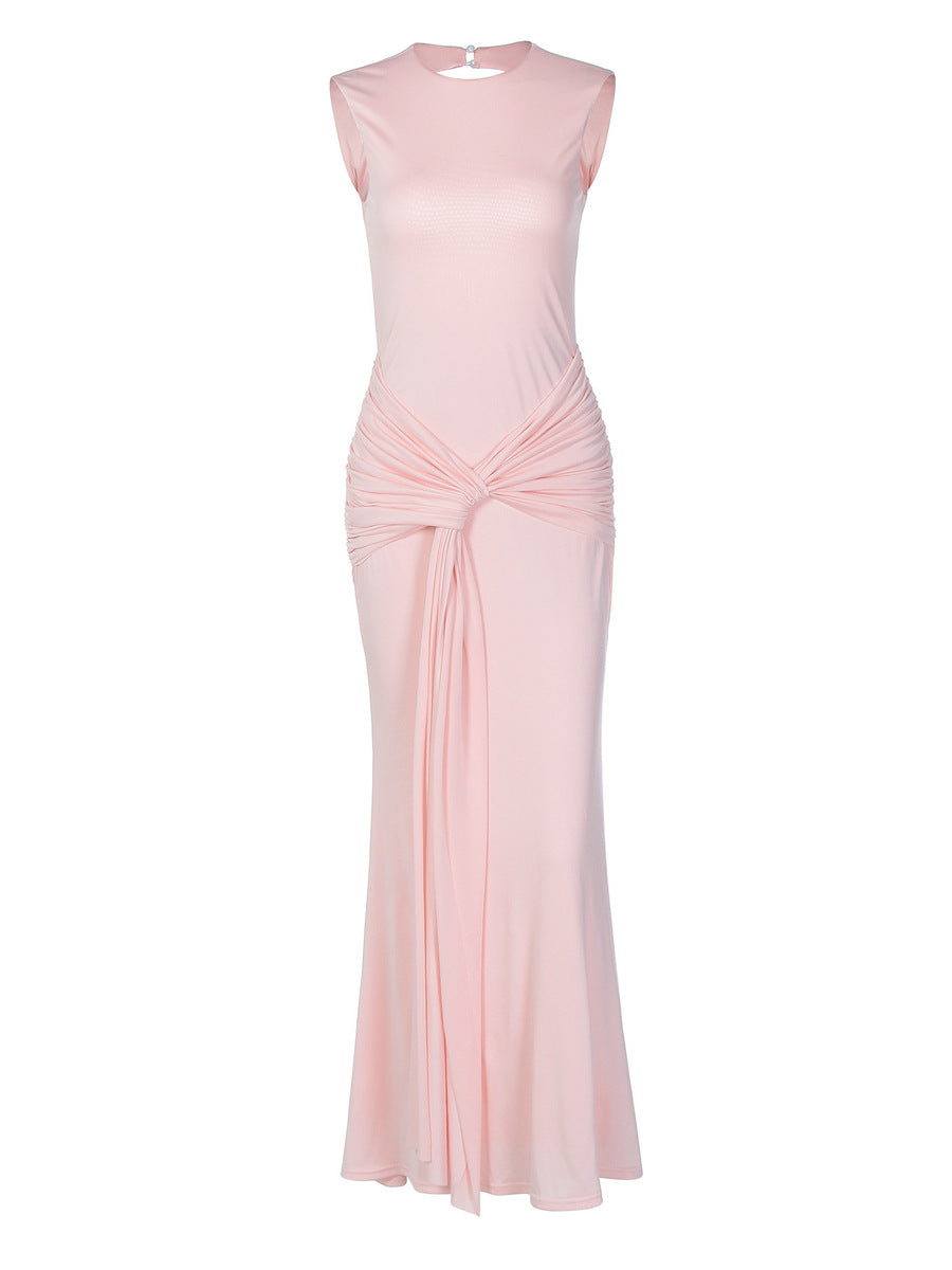 Women's Slim-Fit Longline Open-Back Sleeveless Cutout Dress Party Evening Outfit Day for Office Wedding Guest Date Night Business Casual Summer Travel