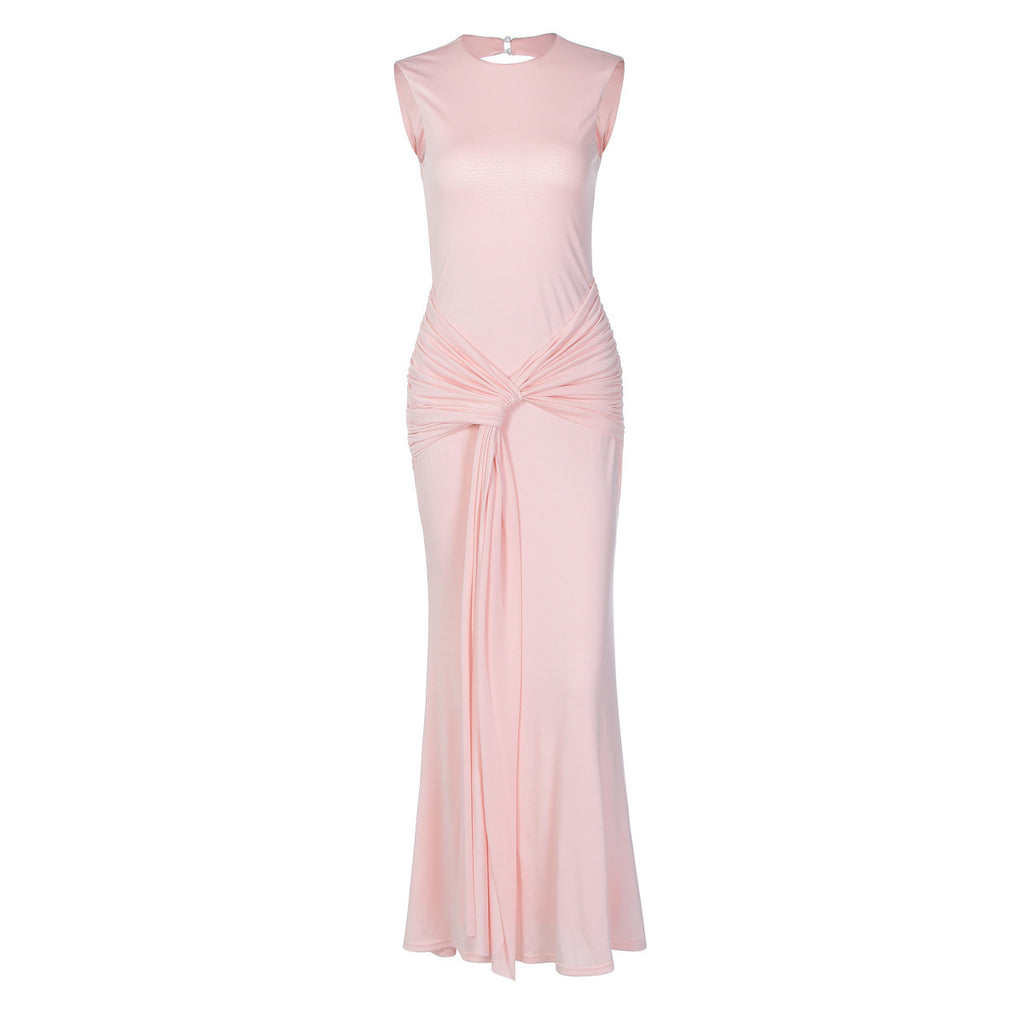 Women's Slim-Fit Longline Open-Back Sleeveless Cutout Dress Party Evening Outfit Day for Office Wedding Guest Date Night Business Casual Summer Travel