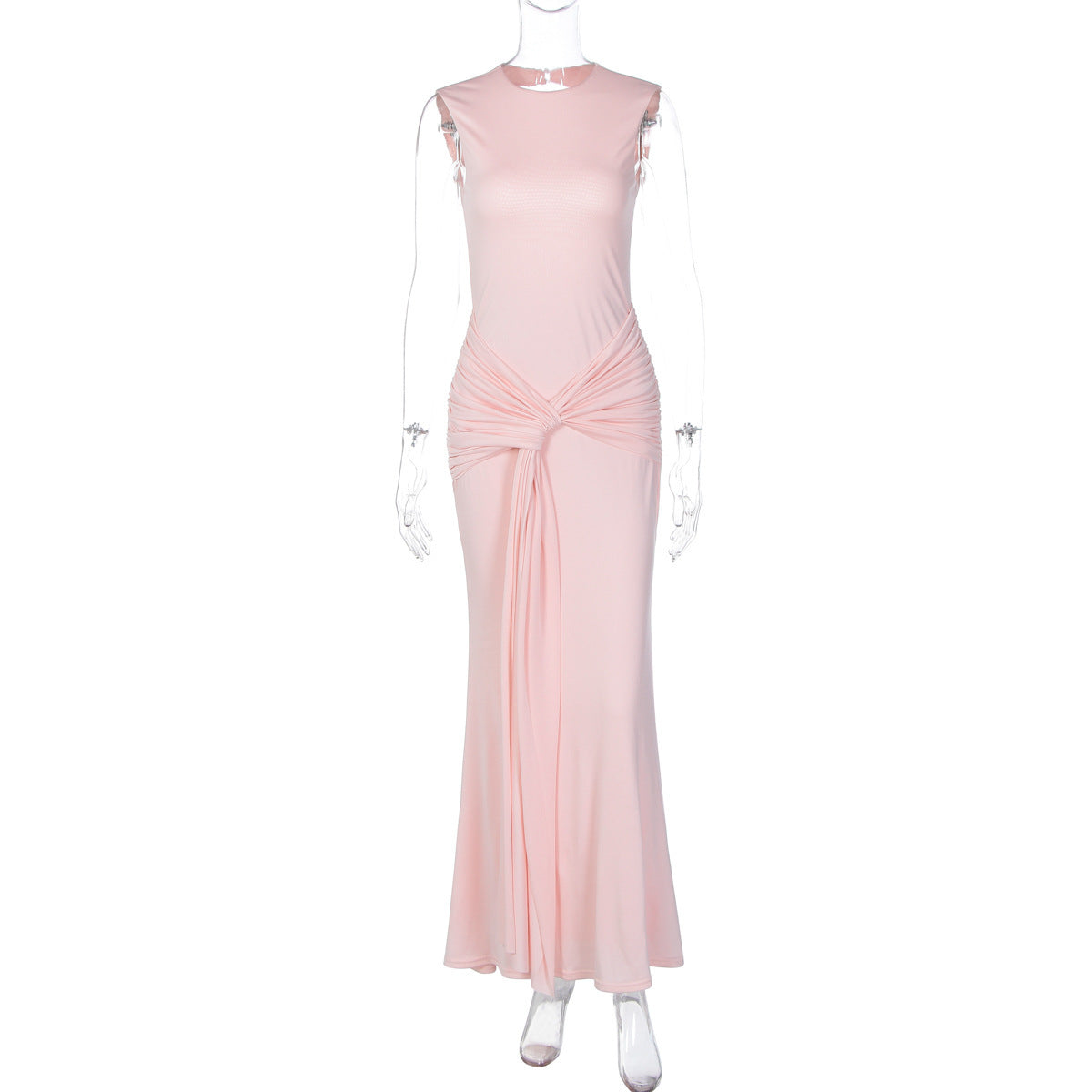 Women's Slim-Fit Longline Open-Back Sleeveless Cutout Dress Party Evening Outfit Day for Office Wedding Guest Date Night Business Casual Summer Travel