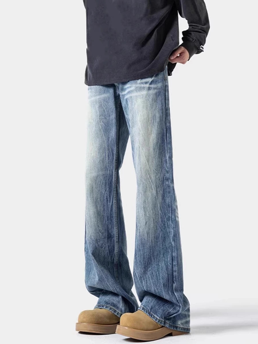 Men's Straight Washed Oversized Slim-fit Retro Wide-leg Jeans for Casual Outfits Everyday Office Slimming Weekend Date Night