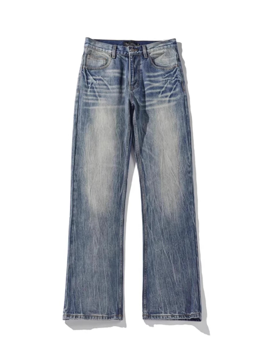 Men's Straight Washed Oversized Slim-fit Retro Wide-leg Jeans for Casual Outfits Everyday Office Slimming Weekend Date Night