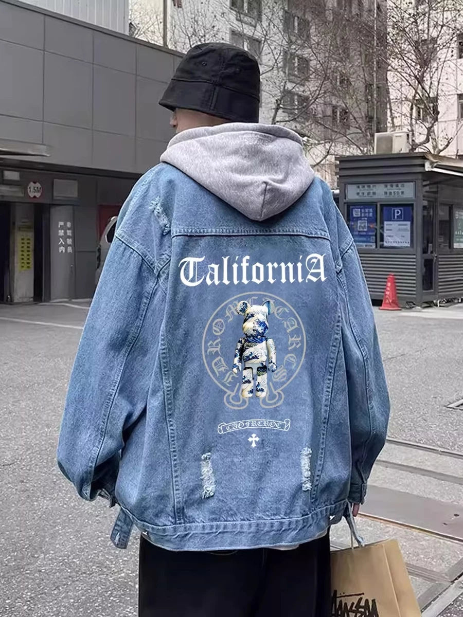 Men's Hooded Oversized Retro Jacket Casual Coat for Cold Weather Fall Travel Everyday Wear Outdoor Holiday