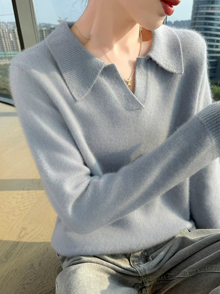 Women's Wool Fall Winter Pink Slim-Fit Thickened Fuzzy Fleece-Lined Sweater Knit Pullover Top for Casual Outfits Spring Travel Everyday