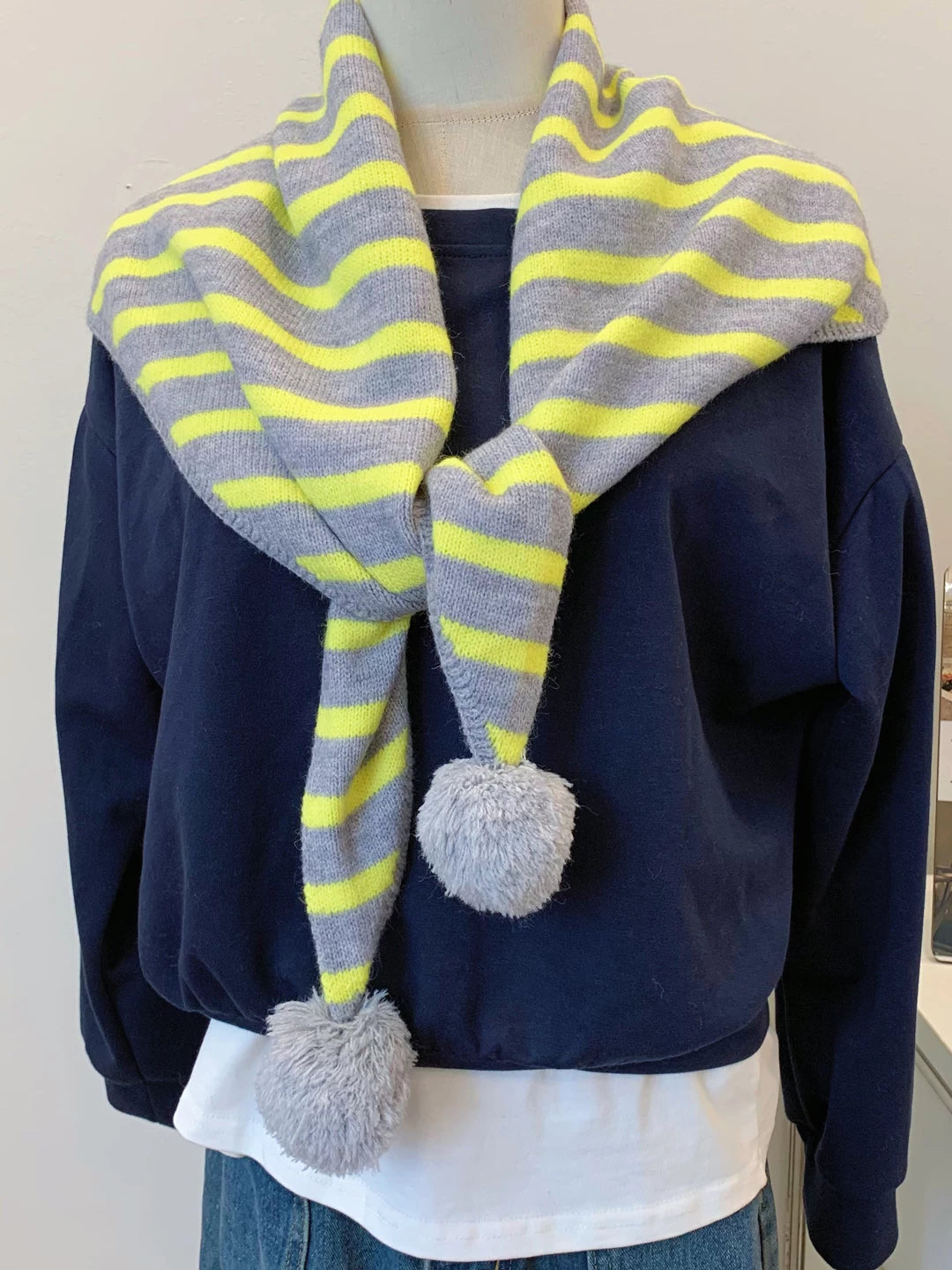 Women's Fall Winter Fleece-Lined Korean-Style Knit Shawl for Office and Travel Evening Gift Holiday Gift