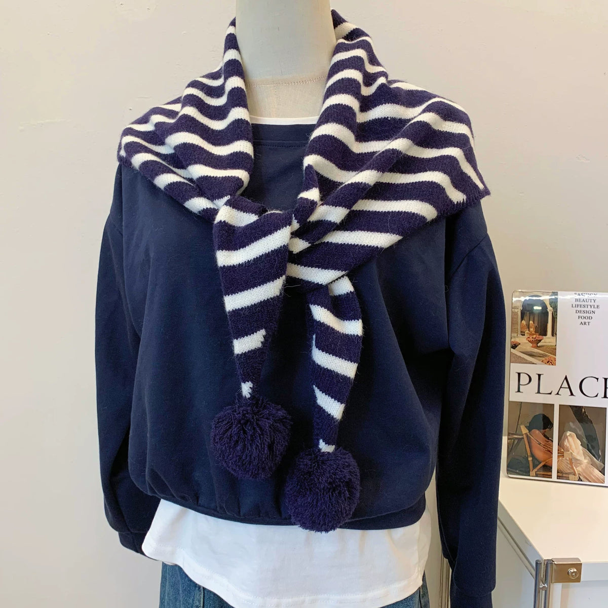 Blue White Striped -PJ117