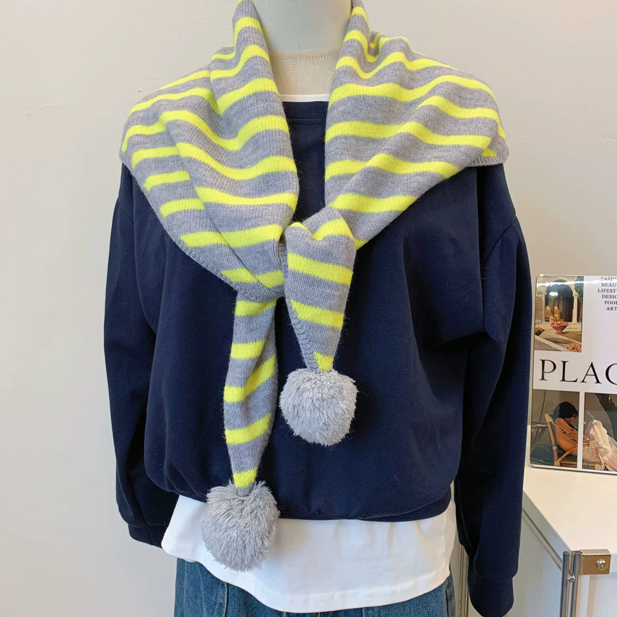 Yellow/Grey Striped -PJ117