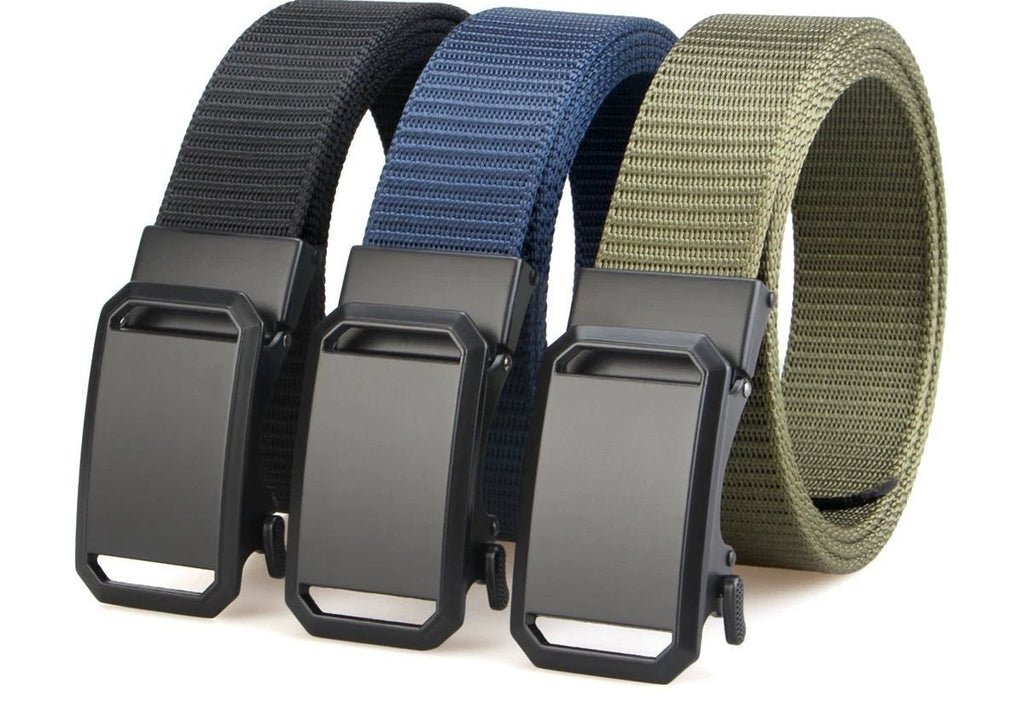 Women's No-hole Automatic Buckle Lightweight Nylon Canvas Waist Belt Everyday Wear Designer