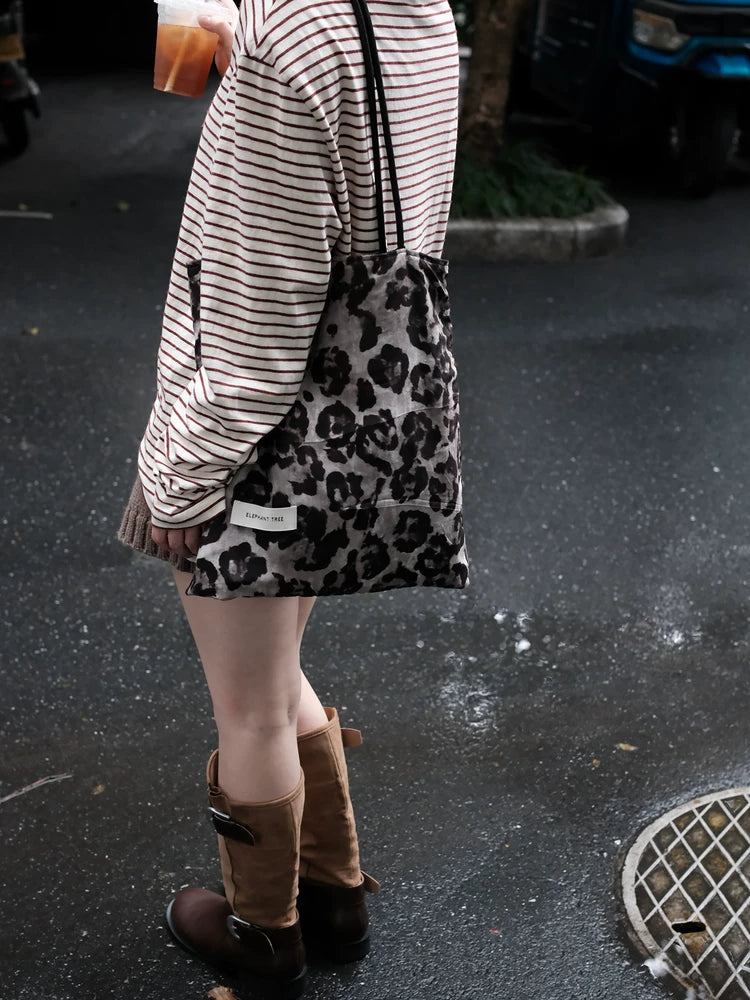 Women's Large-capacity Canvas Fall Winter Office Leopard Designer Workwear Tote Bag Shoulder Crossbody Purse Work Travel Everyday Purse