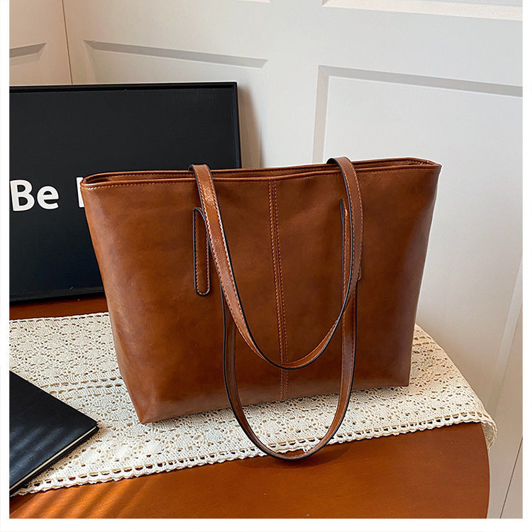 Women's Large-capacity Minimalist Casual Tote Bag Shoulder Crossbody Purse Versatile Work and Travel Office