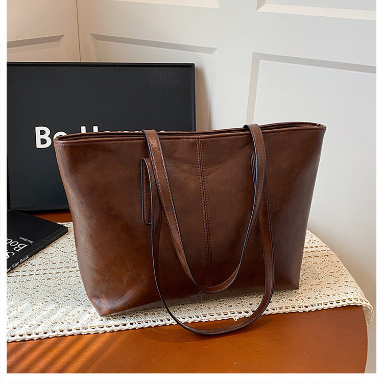 Women's Large-capacity Minimalist Casual Tote Bag Shoulder Crossbody Purse Versatile Work and Travel Office