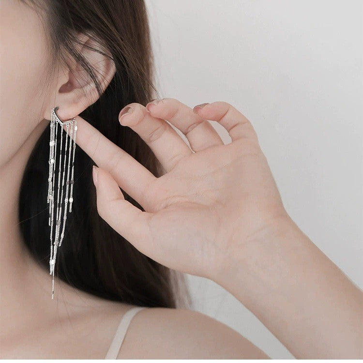 Tassel drop earrings by Yoshan, detail view 2