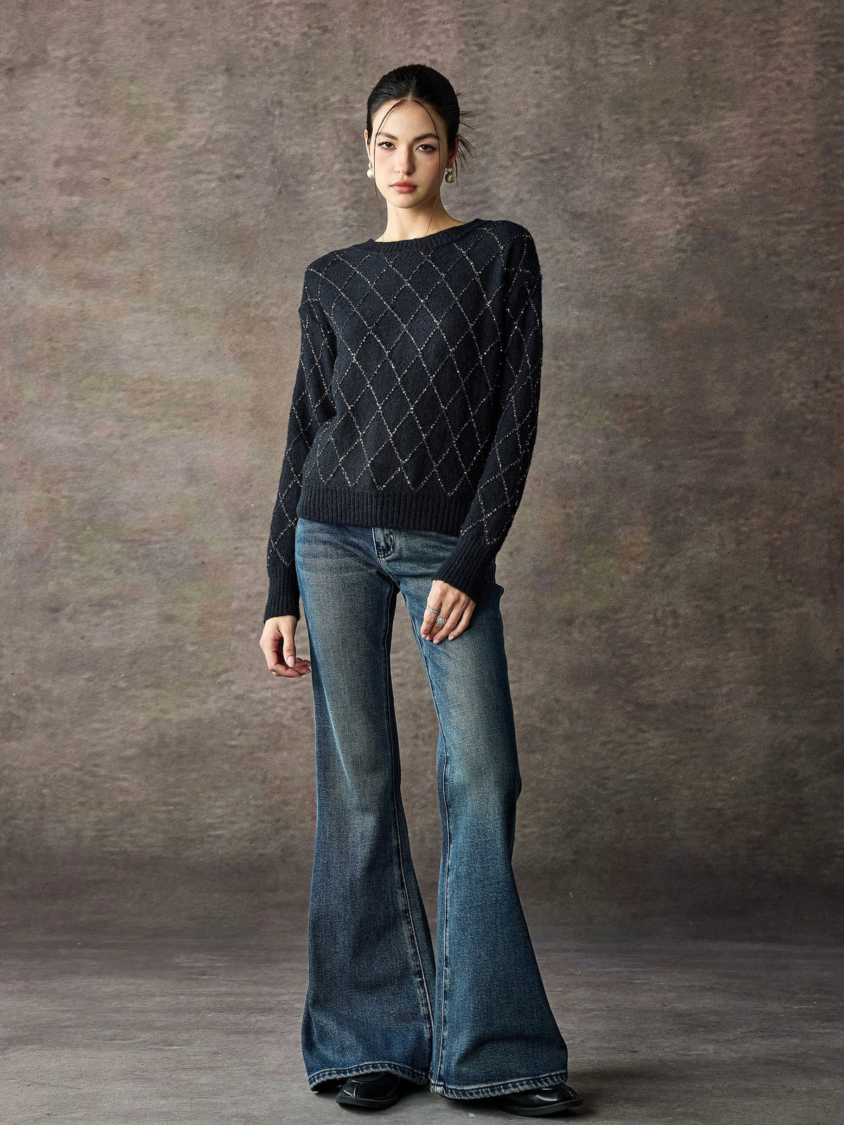Women's Washed Slim-Fit High-Waist Retro Wide-Leg Jeans for Casual Outfits Everyday Office Weekend Date Night