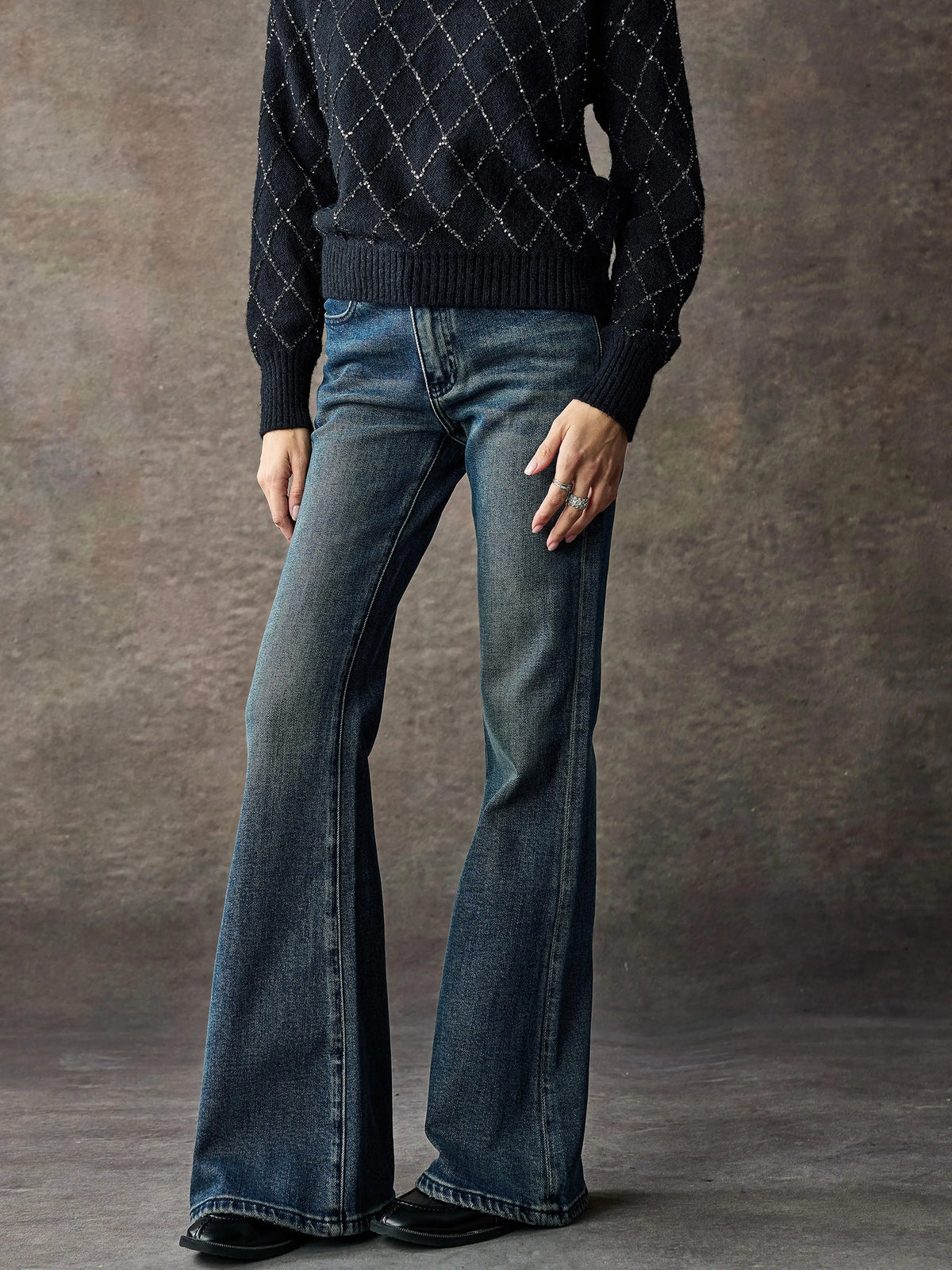 Women's Washed Slim-Fit High-Waist Retro Wide-Leg Jeans for Casual Outfits Everyday Office Weekend Date Night