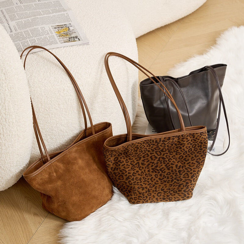 Women's Commute Office Leopard Workwear Retro Tote Bag Shoulder Crossbody Purse Premium Work and Travel School