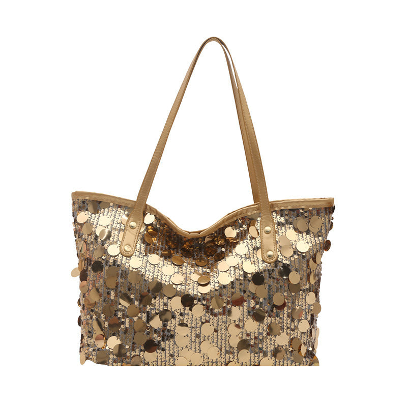 Women's Large-capacity Commute Tassel Glitter Office Workwear Tote Bag Shoulder Crossbody Purse Versatile Work and Travel