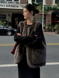 Women's Fall Winter Vest Oversized Slim-fit Korean-style Retro for Date Night Holiday Party Slimming