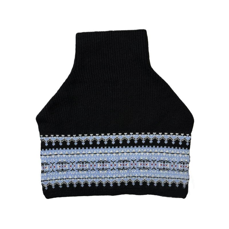 Women's Turtleneck Fall Winter Fleece-Lined Retro Knit Shawl for Office and Travel Evening Gift