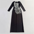 Women's Stretch Heavy-Duty Maxi Crystal Evening Dress Formal Midi Dress for Black Tie Wedding Guest Cocktail Party Prom Date Night