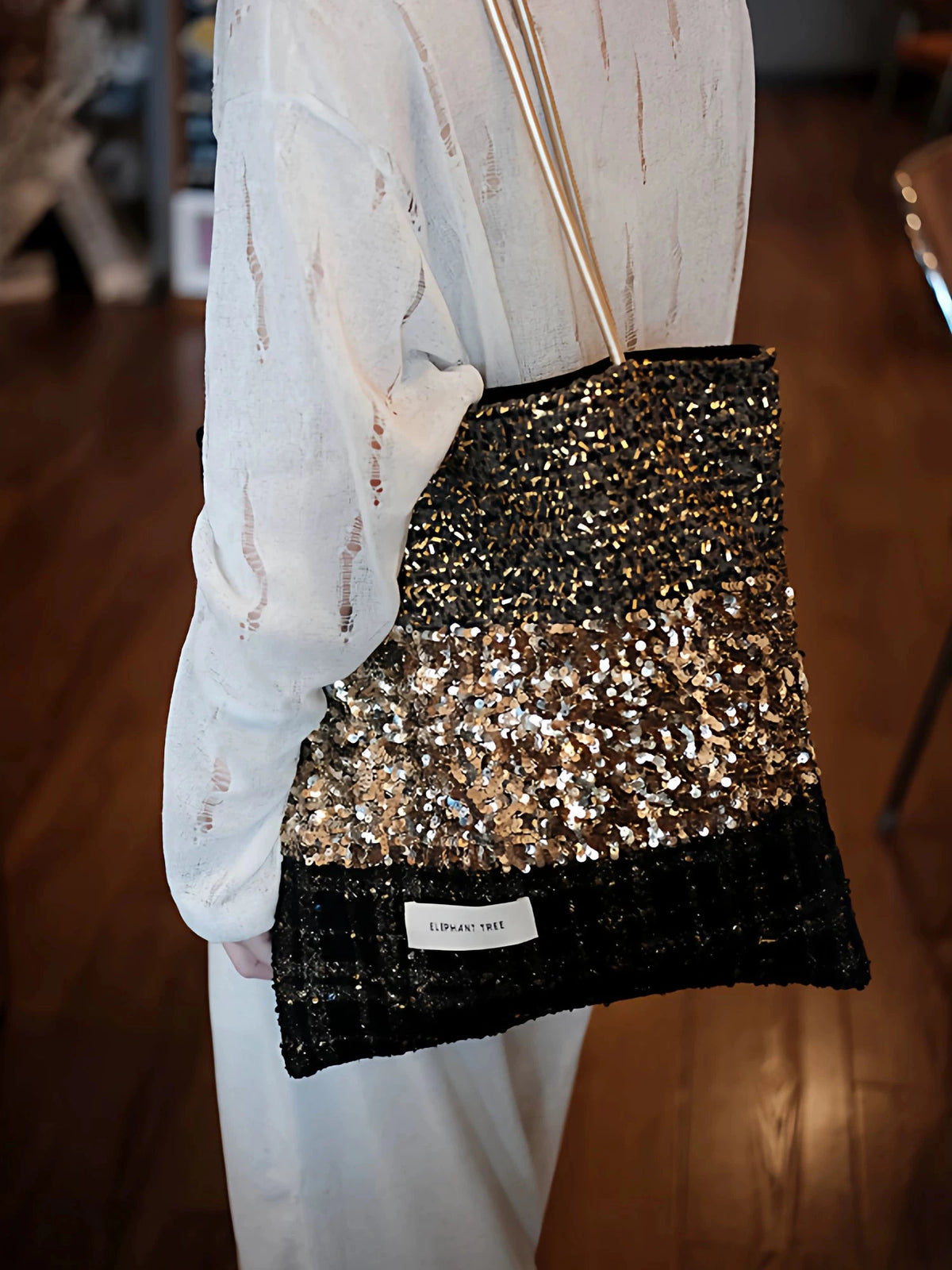 Women's Canvas Glitter Fall Winter Office Designer Luxe Workwear Tote Bag Shoulder Crossbody Purse Work Travel Everyday Purse