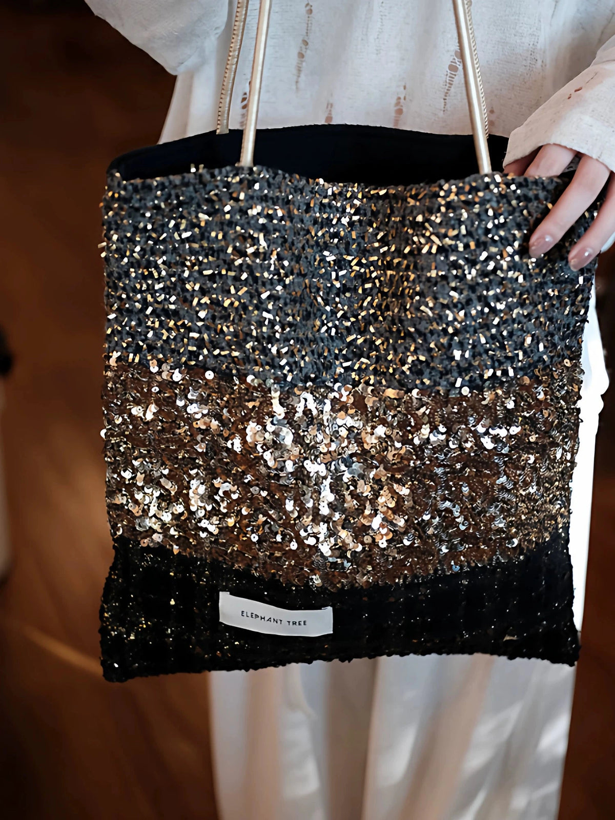 Women's Canvas Glitter Fall Winter Office Designer Luxe Workwear Tote Bag Shoulder Crossbody Purse Work Travel Everyday Purse