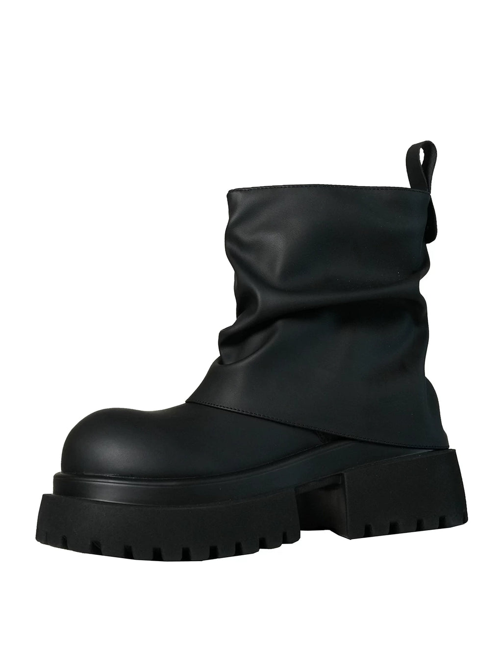 Women's Chunky Sole Leather Lift Tube Boots for Fall Outfits Streetwear Winter Everyday Office and Weekend Date Night