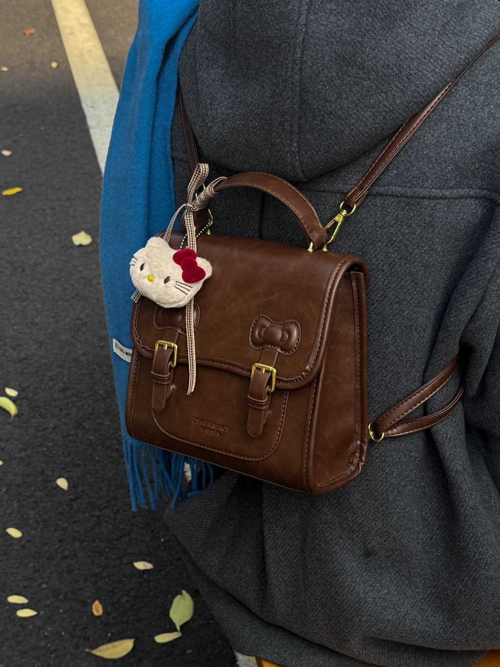 Women's Spring Summer Bow Preppy Retro Backpack Travel School Bag Work Travel Everyday Bag