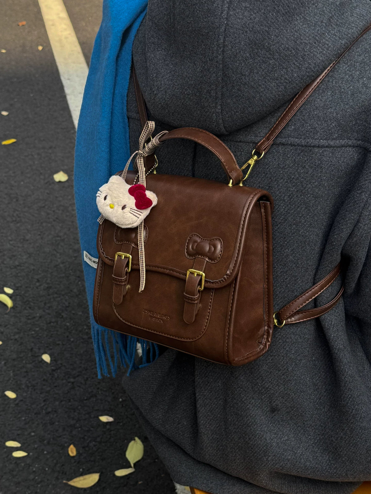 Women's Spring Summer Bow Preppy Retro Backpack Travel School Bag Work Travel Everyday Bag