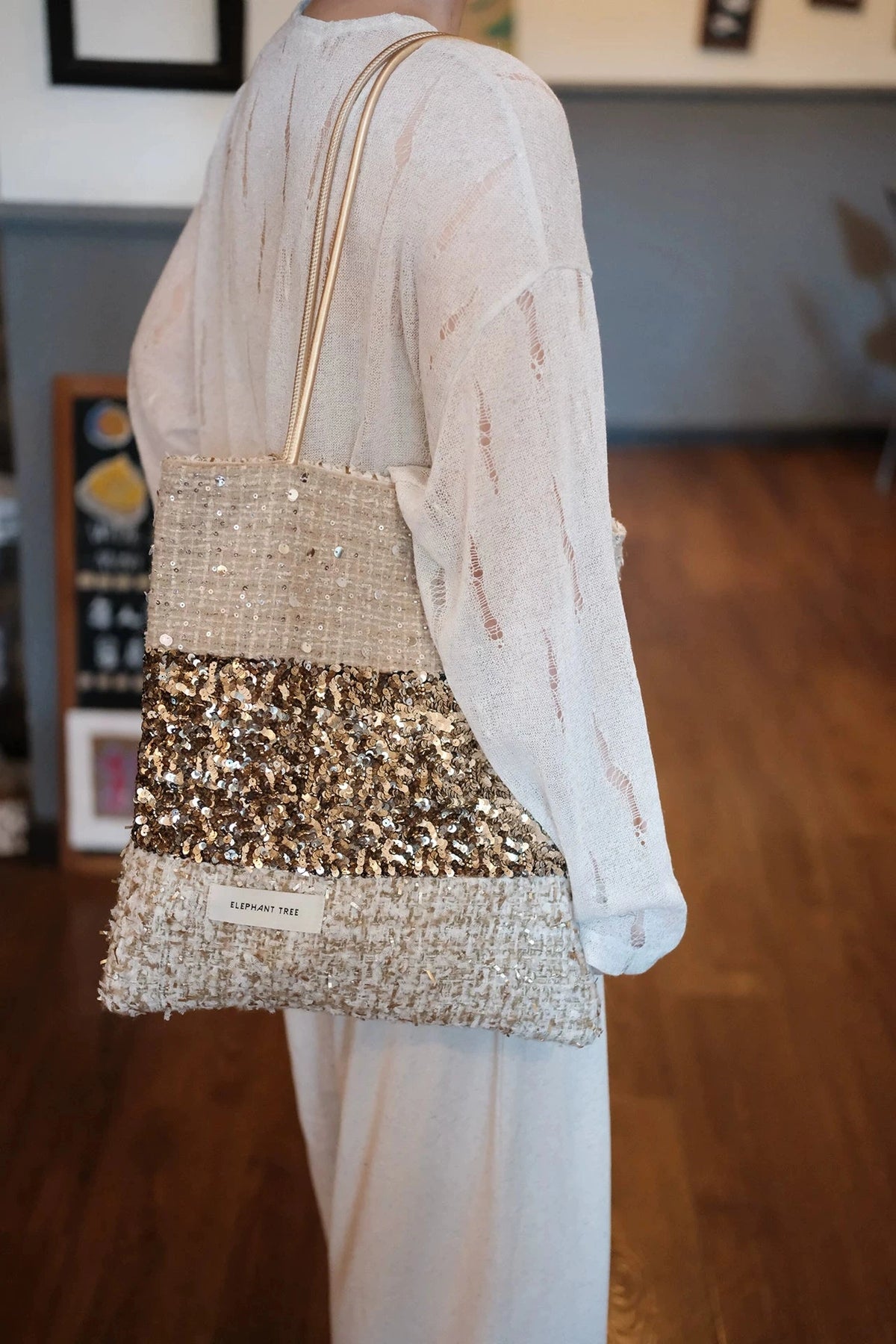 Ivory/Gold/Brown Beige
