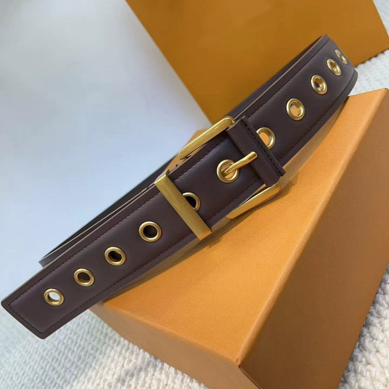 Women's Studded Leather Cutout Korean-style Retro Waist Belt for Date Night Gift Party Designer Office Everyday