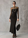 Women's Bodycon Breathable Mesh Maxi Dress Long Vacation Dress for Summer Travel Beach Wedding Guest Date Night Holiday Party