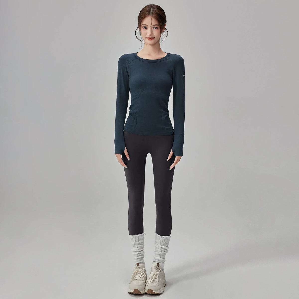 Women's Long Sleeve Yoga Top Stretch Training Gym Top Leggings for Date Night Travel Everyday Weekend Holiday Party