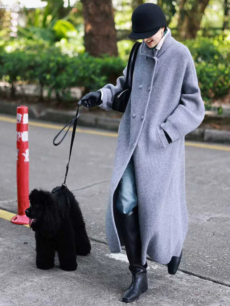 Women's Longline Quiet-Luxury Trench Coat for Fall Layering Travel Office Holiday Date Night