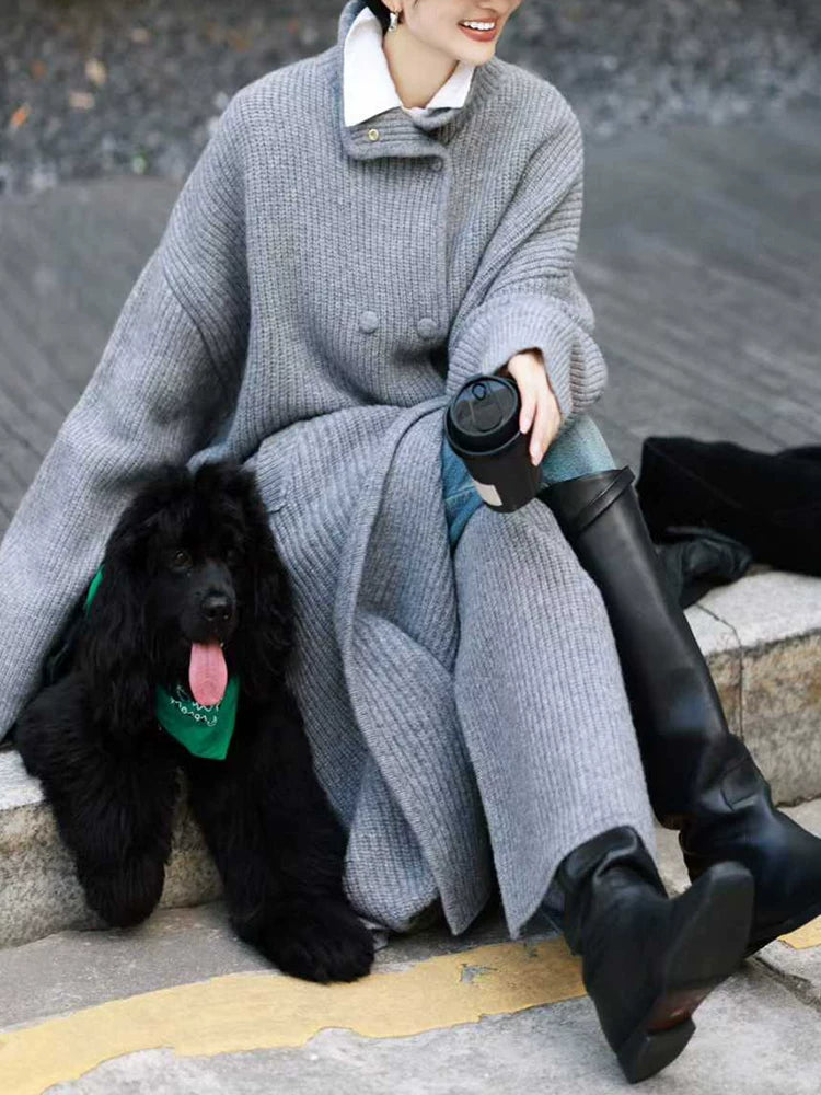 Women's Longline Quiet-Luxury Trench Coat for Fall Layering Travel Office Holiday Date Night