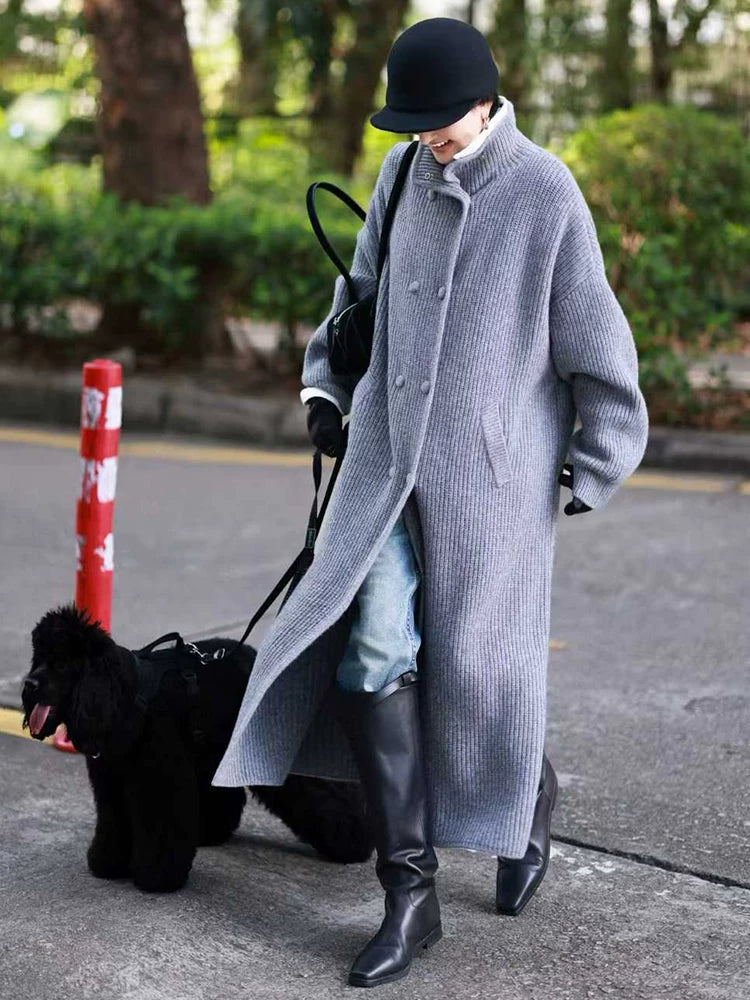 Women's Longline Quiet-Luxury Trench Coat for Fall Layering Travel Office Holiday Date Night