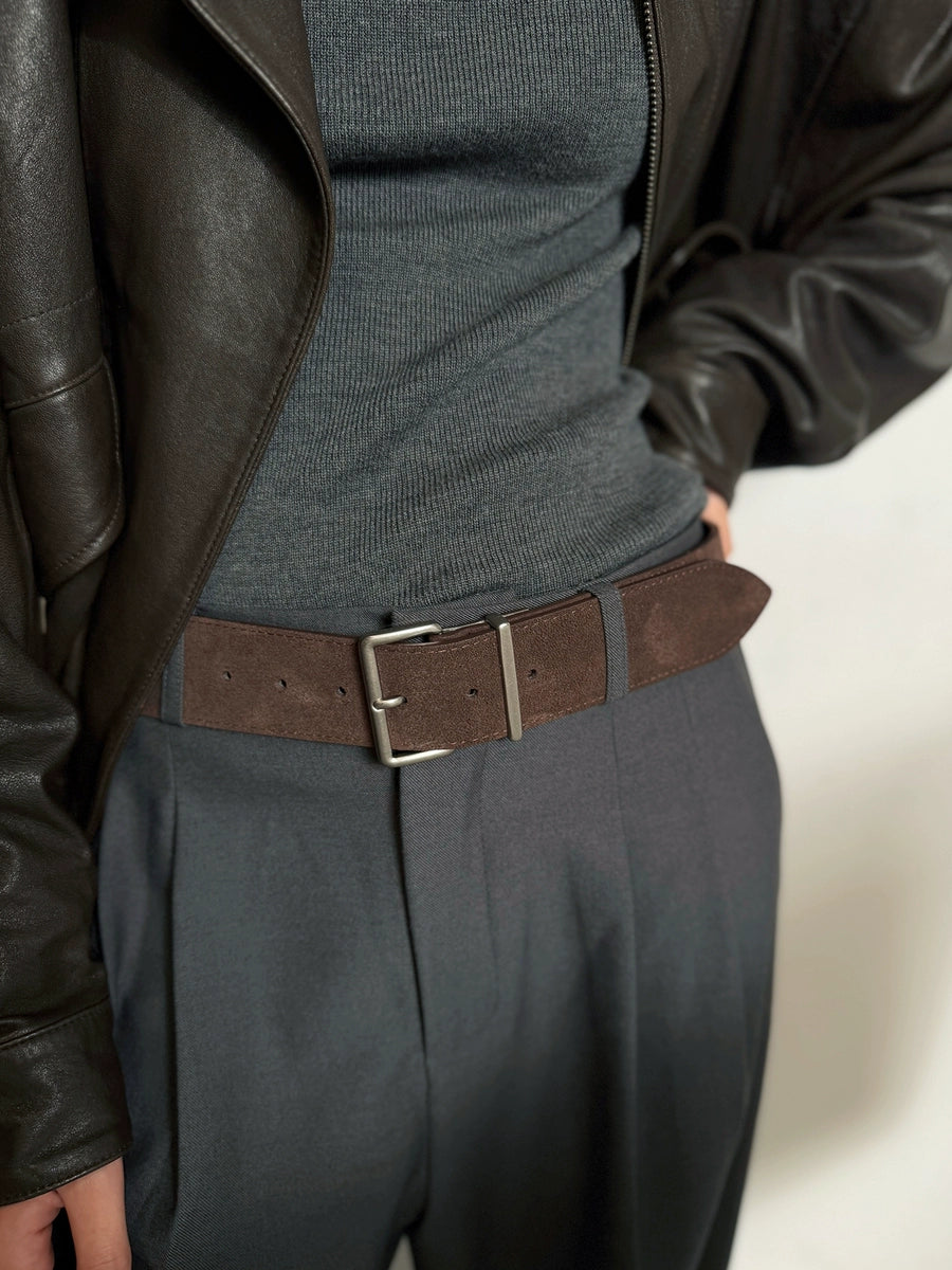 Women's Minimalist Suede Relaxed Waist Belt for Date Night Gift Party Premium Designer Office Everyday