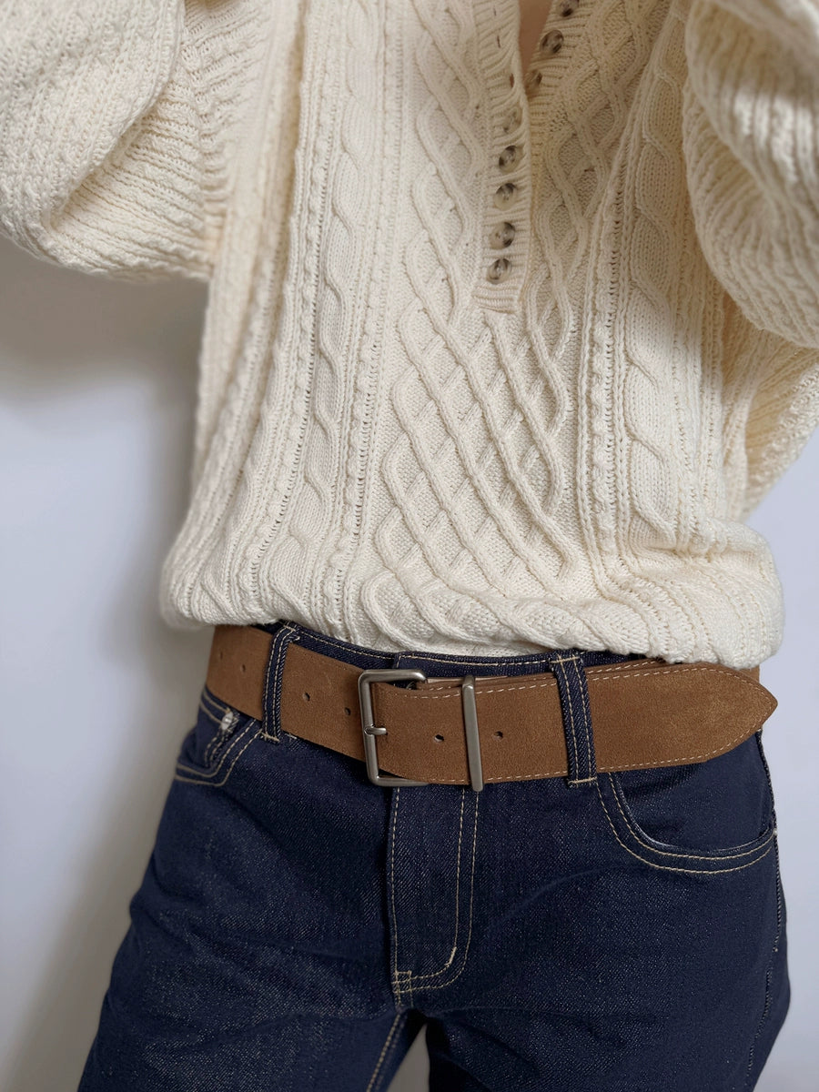 Women's Minimalist Suede Relaxed Waist Belt for Date Night Gift Party Premium Designer Office Everyday