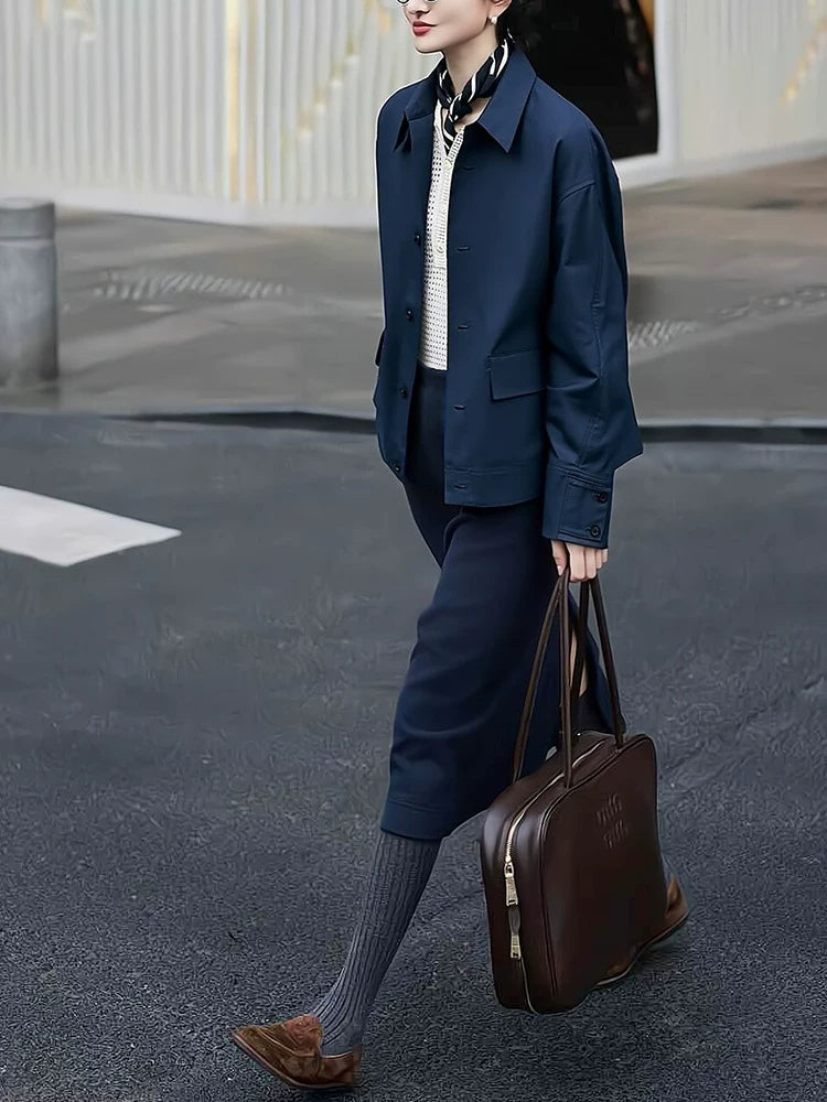 Women's Lapel Zip Two-Piece Set for Office Workwear Wedding Guest Business Casual Travel Weekend At Home